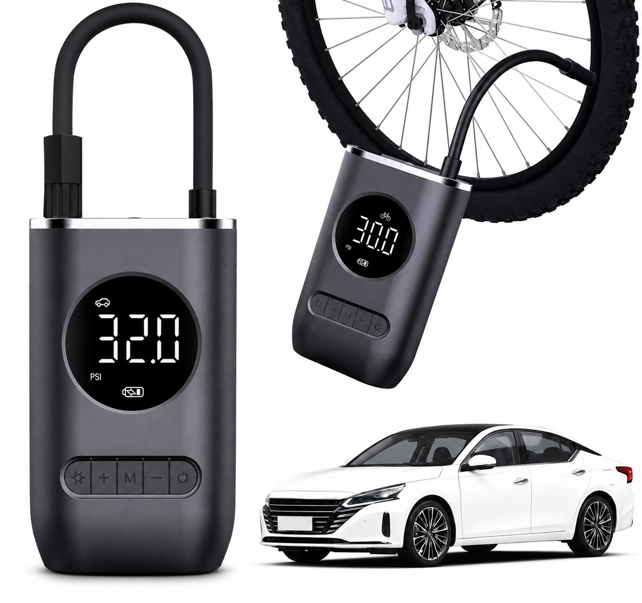 Mini Compresor de Aire Portátil Inalámbrico 4 en 1